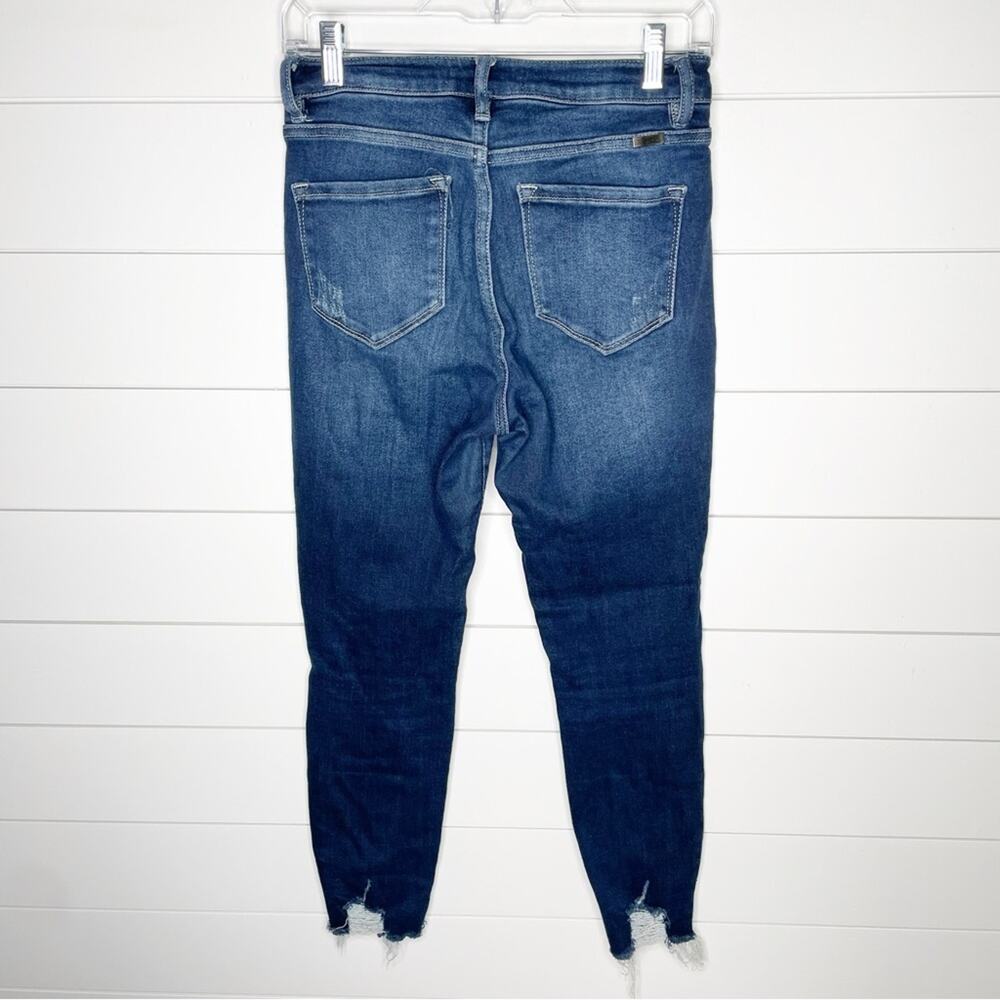 KanCan High Rise Skinny Distressed Raw Hem Stretch Jeans Dark Wash Size 7/27 - Picture 5 of 8
